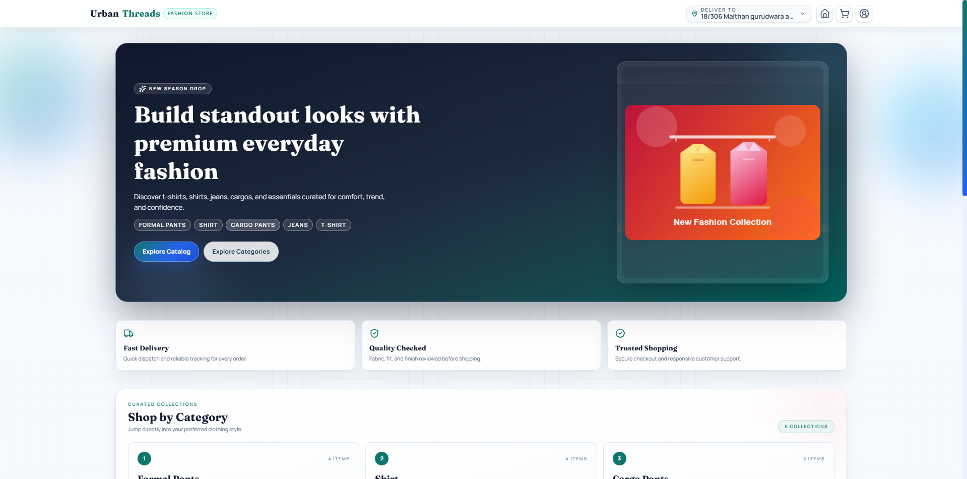 Urban Threads full stack e-commerce project